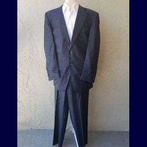 Joseph Abboud Two Piece Suit - dark blue pinstripe